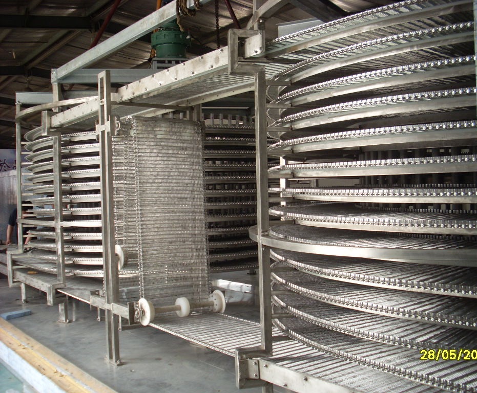 双螺旋速冻机1000-3000kg/h 用不锈钢输送带